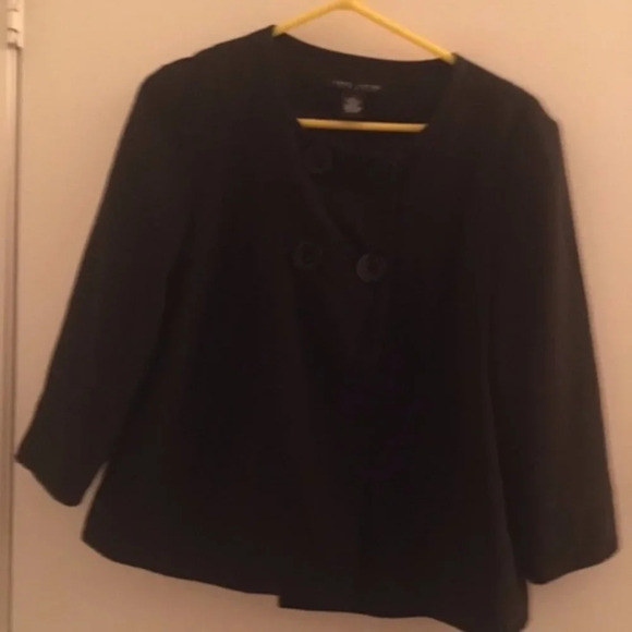 Larry Levine polyester/rayon blend woman’s black Jacket, size large - Picture 1 of 4
